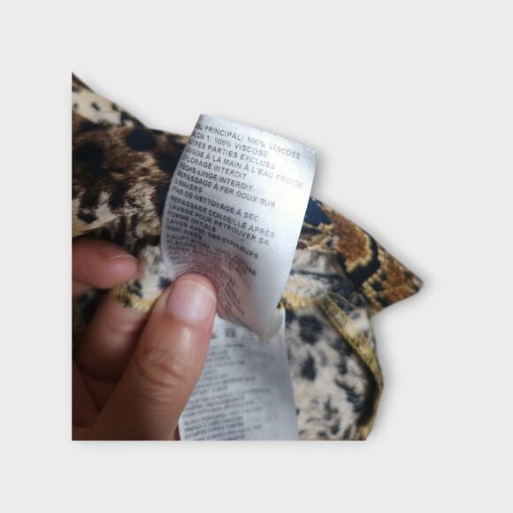 ba&sh Susie Lady Rust Snakeskin Print Button Blouse Long Sleeve Women’s Medium - Picture 5 of 8